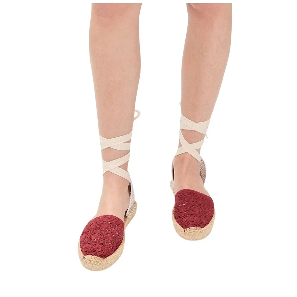 Saludos The Lauren Lace UP Crochet Espadrilles Women's size 10-10.5 NWOB Boho